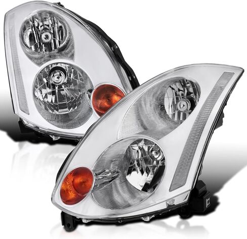 SPEC-D ضبط الكروم HID نوع المصابيح الأمامية متوافقة مع 2003-2005 Infiniti G35 2Dr Coupe Factory HID نماذج اليسار + اليمين زوج مصابيح الرأس المصابيح الجمعية in Kuwait