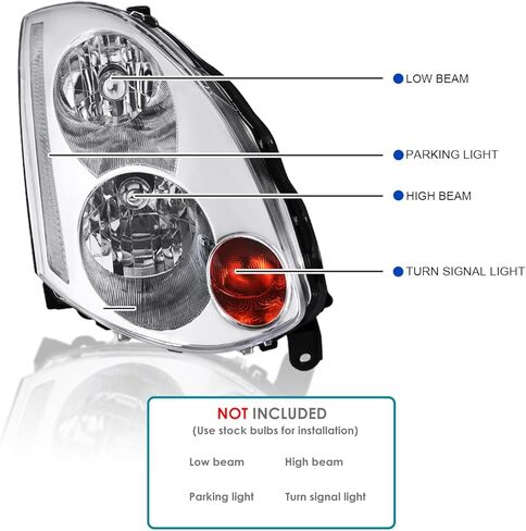 SPEC-D ضبط الكروم HID نوع المصابيح الأمامية متوافقة مع 2003-2005 Infiniti G35 2Dr Coupe Factory HID نماذج اليسار + اليمين زوج مصابيح الرأس المصابيح الجمعية in Kuwait