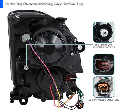SPEC-D ضبط الكروم HID نوع المصابيح الأمامية متوافقة مع 2003-2005 Infiniti G35 2Dr Coupe Factory HID نماذج اليسار + اليمين زوج مصابيح الرأس المصابيح الجمعية in Kuwait