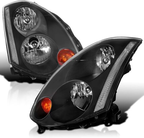 SPEC-D ضبط الكروم HID نوع المصابيح الأمامية متوافقة مع 2003-2005 Infiniti G35 2Dr Coupe Factory HID نماذج اليسار + اليمين زوج مصابيح الرأس المصابيح الجمعية in Kuwait
