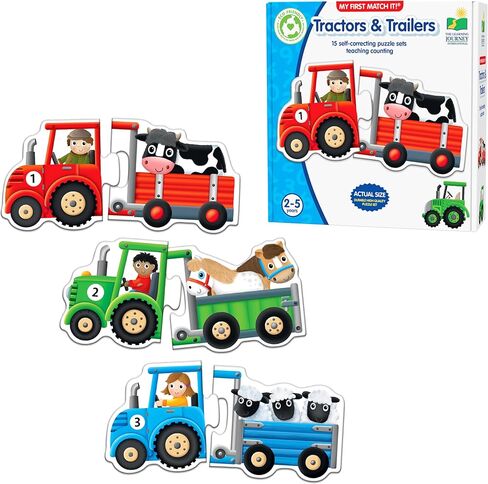 The Learning Journey: Match It! - Tractors & Trailers - 15 Self Correcting Puzzle Sets Teaching Counting - Preschool Learning Toys - Award Winning Toys in Kuwait