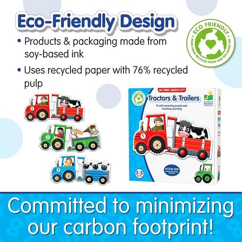 The Learning Journey: Match It! - Tractors & Trailers - 15 Self Correcting Puzzle Sets Teaching Counting - Preschool Learning Toys - Award Winning Toys in Kuwait