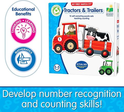 The Learning Journey: Match It! - Tractors & Trailers - 15 Self Correcting Puzzle Sets Teaching Counting - Preschool Learning Toys - Award Winning Toys in Kuwait