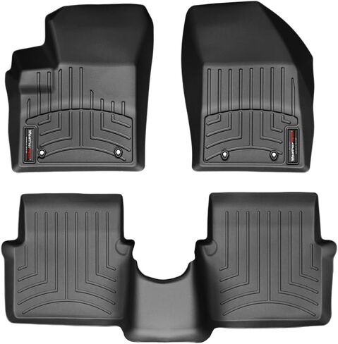 بطانات أرضية مخصصة من WeatherTech لسيارة Dodge Avenger، 200، الصف الأول والثاني (444031-443762)، أسود in Kuwait
