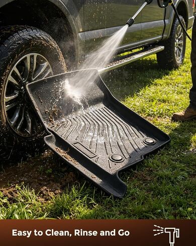 Truck Floor Mats for Ford F150 2009-2014 SuperCab/SuperCrew/Regular Cab, All Weather Rubber TPE Car Accessories, Custom Fit Front Row Carpets, Black Pickup Rugs for F-150 2013 2012 2011 2010 in Saudi Arabia