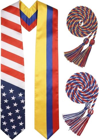ZenNex Country Flag Graduation Stole & Honor Cords | Celebrate Heritage honor sash for High School & University in Kuwait
