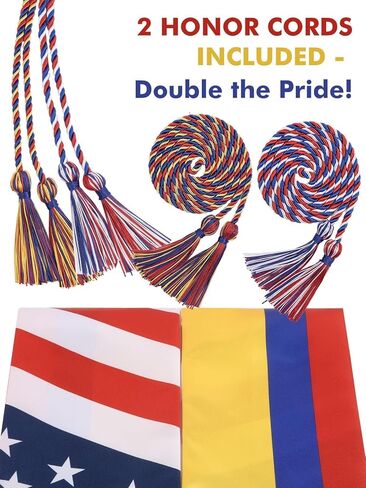 ZenNex Country Flag Graduation Stole & Honor Cords | Celebrate Heritage honor sash for High School & University in Kuwait