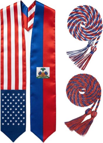 ZenNex Country Flag Graduation Stole & Honor Cords | Celebrate Heritage honor sash for High School & University in Kuwait