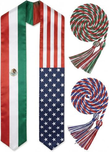 ZenNex Country Flag Graduation Stole & Honor Cords | Celebrate Heritage honor sash for High School & University in Kuwait