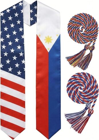 ZenNex Country Flag Graduation Stole & Honor Cords | Celebrate Heritage honor sash for High School & University in Kuwait
