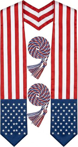 ZenNex Country Flag Graduation Stole & Honor Cords | Celebrate Heritage honor sash for High School & University in Kuwait