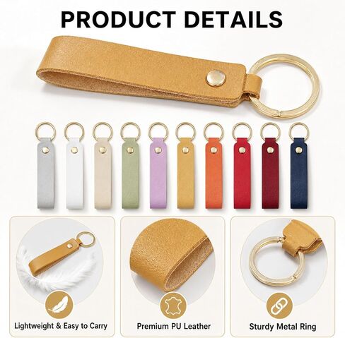 100 PCS Leather Keychain Blanks Bulk for Laser Engraving - DIY Key Chains Craft Blanks with Key Rings, 10 Colors in Saudi Arabia