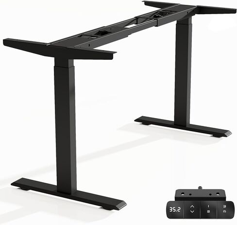 Quick-Install Dual Motor Electric Adjustable Standing Computer Desk Frame for Office and Home (Frame only) (Black, JC Frame) in Saudi Arabia