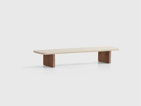 Modern Ergonomic Monitor Riser with Natural Wood Base, Sleek Desk Organizer Shelf, Elevated Computer Stand for Improved Posture & Storage in Saudi Arabia
