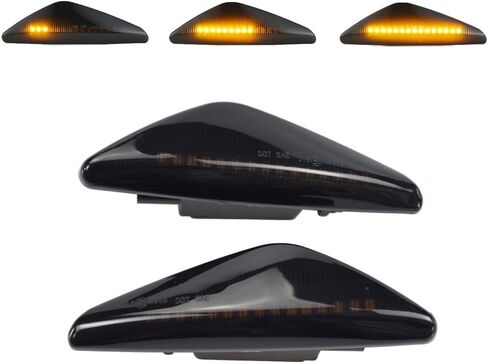 Side Marker Light LED Dynamic Amber Sequential Turn Signal for BMW X3 F25 X5 E70 X6 E71 E72 2011-2017 (Black) in Kuwait