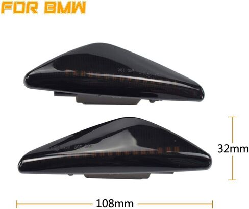 Side Marker Light LED Dynamic Amber Sequential Turn Signal for BMW X3 F25 X5 E70 X6 E71 E72 2011-2017 (Black) in Kuwait