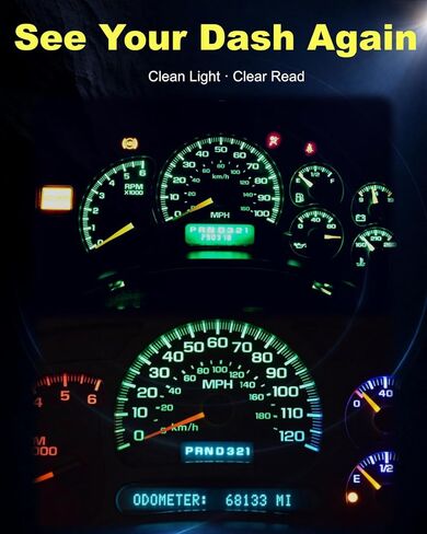 Dash Cluster Gauge Instrument LED Lights Bulb Kit for 1981–1998 GMC Suburban Sierra C1500 K1500 C2500 K2500 Truck, Green, Non-Polarity, 300lm, Dimmable, 10 Pack in Saudi Arabia