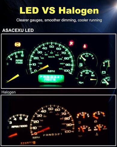 Dash Cluster Gauge Instrument LED Lights Bulb Kit for 1981–1998 GMC Suburban Sierra C1500 K1500 C2500 K2500 Truck, Green, Non-Polarity, 300lm, Dimmable, 10 Pack in Saudi Arabia