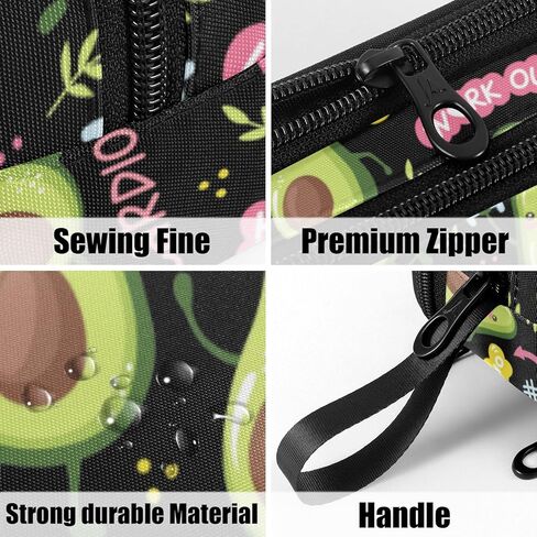 Fustylead Cute Avocado Pencil Pen Case Stationery Bag, 3 Compartments School College Office Desk Organizer Storage Pouch Makeup Bag for Teen Boys Girls Students in Saudi Arabia