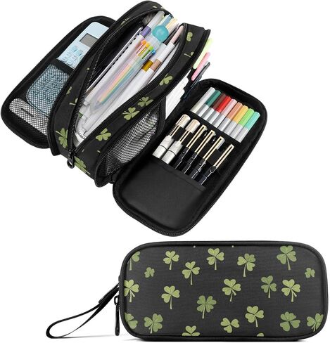 Fustylead Cute Avocado Pencil Pen Case Stationery Bag, 3 Compartments School College Office Desk Organizer Storage Pouch Makeup Bag for Teen Boys Girls Students in Saudi Arabia