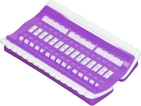 Thread Organizer, 30 Positions Reusable Plastic Embroidery Floss Shelf with Compact Foam Notch for Cross Stitch Needle and Thread Storage (Purple) in Kuwait