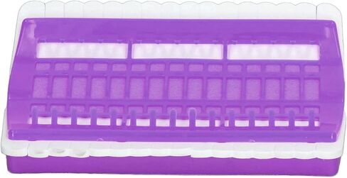 Thread Organizer, 30 Positions Reusable Plastic Embroidery Floss Shelf with Compact Foam Notch for Cross Stitch Needle and Thread Storage (Purple) in Kuwait