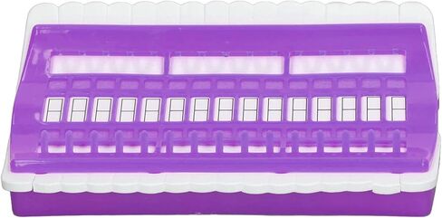 Thread Organizer, 30 Positions Reusable Plastic Embroidery Floss Shelf with Compact Foam Notch for Cross Stitch Needle and Thread Storage (Purple) in Kuwait