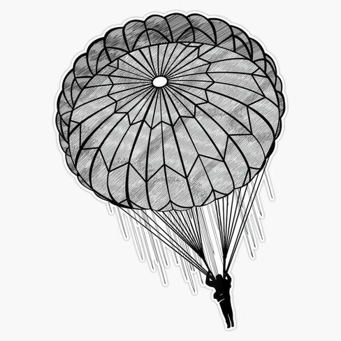LAD Studio Paratrooper Parachute Jump Army Airborne Sticker Bumper Sticker Vinyl Decal 5"" in Kuwait