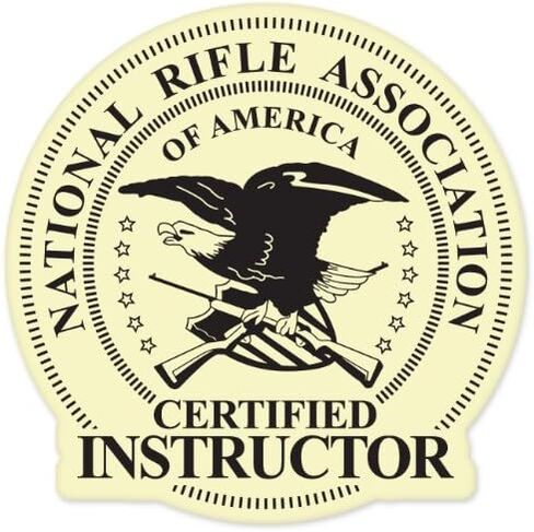 NRA Certified Instructor Guns Rifles Pistol car Bumper Sticker 4" x 4" in Saudi Arabia