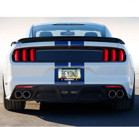 iPick Image for Ford Mustang Cobra Dual Logo Black Real 3K Carbon Fiber Glossy Finish License Plate Frame - Official Licensed in Kuwait