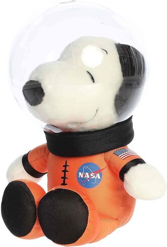Aurora® Adorable Peanuts® Space Suit Snoopy مع خوذة حيوانات محشوة - ألعاب مرخصة رسميًا لجميع محبي Snoopy - هدية حنين للبالغين واحتفالات أعياد الميلاد - برتقالية 10 بوصات in Kuwait