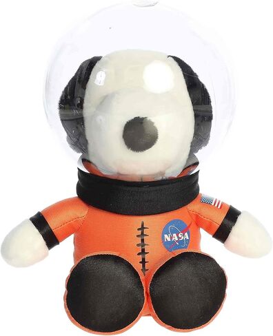 Aurora® Adorable Peanuts® Space Suit Snoopy مع خوذة حيوانات محشوة - ألعاب مرخصة رسميًا لجميع محبي Snoopy - هدية حنين للبالغين واحتفالات أعياد الميلاد - برتقالية 10 بوصات in Kuwait