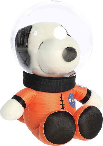 Aurora® Adorable Peanuts® Space Suit Snoopy مع خوذة حيوانات محشوة - ألعاب مرخصة رسميًا لجميع محبي Snoopy - هدية حنين للبالغين واحتفالات أعياد الميلاد - برتقالية 10 بوصات in Kuwait