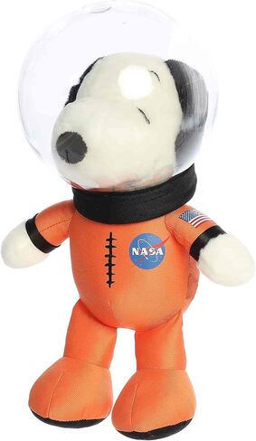 Aurora® Adorable Peanuts® Space Suit Snoopy مع خوذة حيوانات محشوة - ألعاب مرخصة رسميًا لجميع محبي Snoopy - هدية حنين للبالغين واحتفالات أعياد الميلاد - برتقالية 10 بوصات in Kuwait