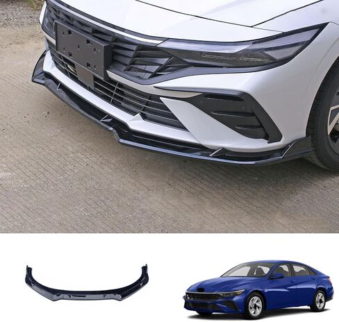 Front Bumper Lip Compatible with Hyundai Elantra 2026 2025 2024, ABS Plastic Chin Spoiler Splitter, Direct Fit Body Kit Accessories 3PCS, Glossy Black in Saudi Arabia