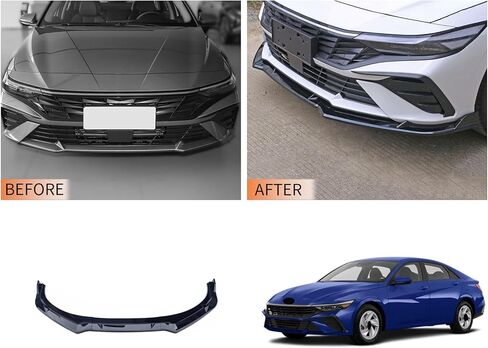 Front Bumper Lip Compatible with Hyundai Elantra 2026 2025 2024, ABS Plastic Chin Spoiler Splitter, Direct Fit Body Kit Accessories 3PCS, Glossy Black in Saudi Arabia