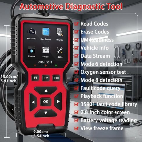 Enhanced OBD2 Auto Diagnostic Scanner, Vehicle Trouble Code Reader with Live Data Stream, Battery Voltage Test, and Oxygen Sensor Check, 35901 DTC Library in Kuwait