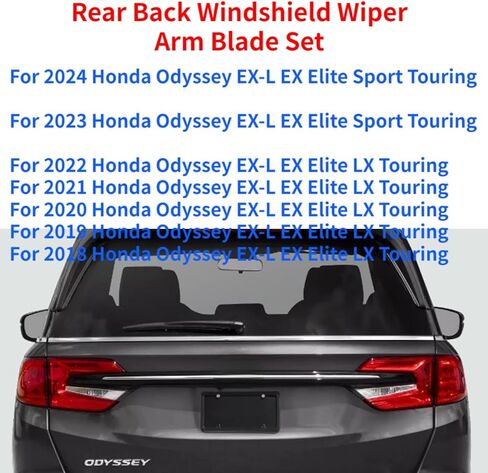 Rear Back Windshield Wiper Arm Blade for Honda Odyssey Elite EX EX-L LX Sport Touring 2018 2019 2020 2021 2022 2023 2024 Car Rear Wiper arm Blade Set Replacement in Kuwait