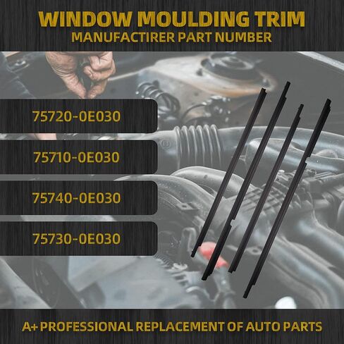 Dasbecan Weatherstrip Window Seal Car Window Moulding Trim 4pcs Compatible with Toyota Highlander 2008 2009 2010 Replaces# 75720-0E030 75710-0E030 75740-0E030 75730-0E030 in Kuwait