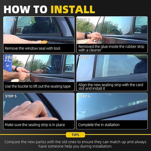 Dasbecan Weatherstrip Window Seal Car Window Moulding Trim 4pcs Compatible with Toyota Highlander 2008 2009 2010 Replaces# 75720-0E030 75710-0E030 75740-0E030 75730-0E030 in Kuwait