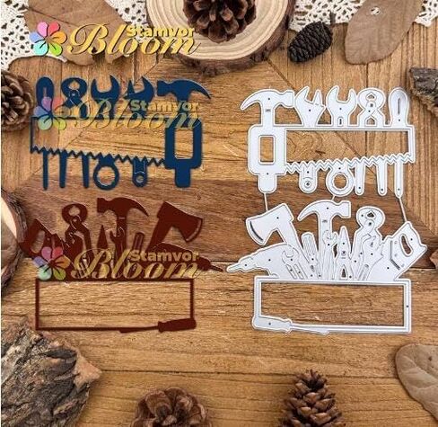 Fathers Day Birthday Tools Rrames Greeting Card Metal Die Cuts,Snowflake Flower Leaf Cutting Dies Cut Stencils DIY Scrapbooking Decorative Embossing Paper Scrapbooking Card Making in Kuwait