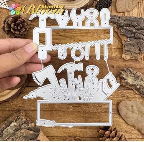 Fathers Day Birthday Tools Rrames Greeting Card Metal Die Cuts,Snowflake Flower Leaf Cutting Dies Cut Stencils DIY Scrapbooking Decorative Embossing Paper Scrapbooking Card Making in Kuwait