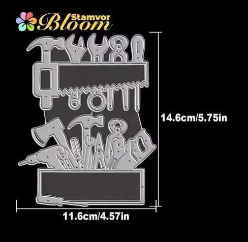 Fathers Day Birthday Tools Rrames Greeting Card Metal Die Cuts,Snowflake Flower Leaf Cutting Dies Cut Stencils DIY Scrapbooking Decorative Embossing Paper Scrapbooking Card Making in Kuwait