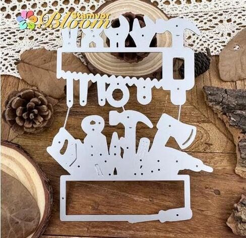 Fathers Day Birthday Tools Rrames Greeting Card Metal Die Cuts,Snowflake Flower Leaf Cutting Dies Cut Stencils DIY Scrapbooking Decorative Embossing Paper Scrapbooking Card Making in Kuwait