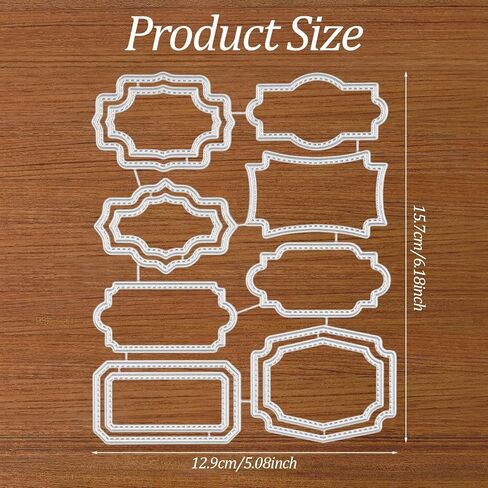 3D Backgrounds Frame Metal Cutting Die, 8 Styles Labels Die-Cuts, Cutting Dies for Scrapbooking, Card Making, DIY Album, Paper Craft, Party Wedding Decorations (6.2x5.1 Inch) in Kuwait