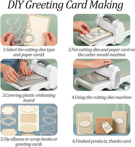 3D Backgrounds Frame Metal Cutting Die, 8 Styles Labels Die-Cuts, Cutting Dies for Scrapbooking, Card Making, DIY Album, Paper Craft, Party Wedding Decorations (6.2x5.1 Inch) in Kuwait