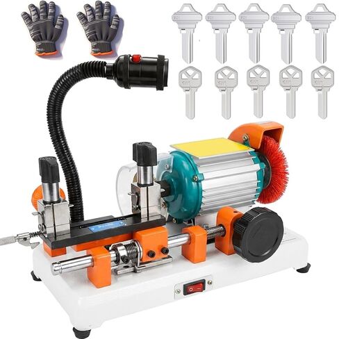 Key Cutting Machine Accurate Manual Keys Duplicator Copy Machine with Brush for Door, Car Locks Cutting, Metal Objects and Locksmiths & Hardware Stores(with 10 Keys and Gloves in Saudi Arabia