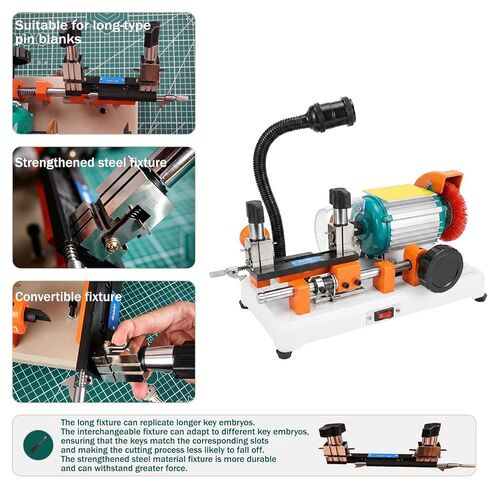 Key Cutting Machine Accurate Manual Keys Duplicator Copy Machine with Brush for Door, Car Locks Cutting, Metal Objects and Locksmiths & Hardware Stores(with 10 Keys and Gloves in Saudi Arabia