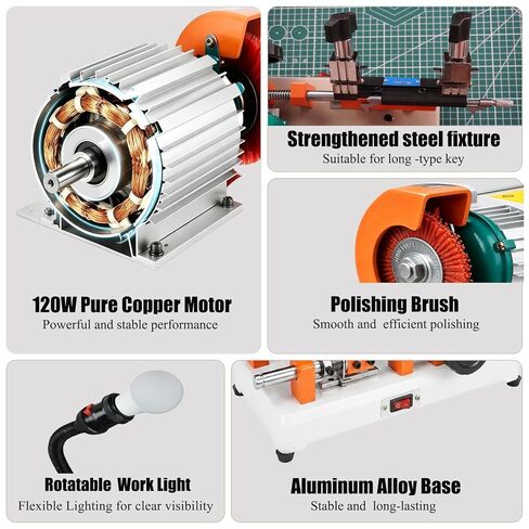 Key Cutting Machine Accurate Manual Keys Duplicator Copy Machine with Brush for Door, Car Locks Cutting, Metal Objects and Locksmiths & Hardware Stores(with 10 Keys and Gloves in Saudi Arabia