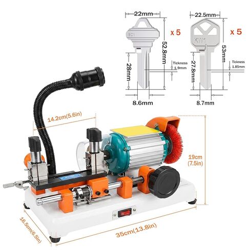 Key Cutting Machine Accurate Manual Keys Duplicator Copy Machine with Brush for Door, Car Locks Cutting, Metal Objects and Locksmiths & Hardware Stores(with 10 Keys and Gloves in Saudi Arabia